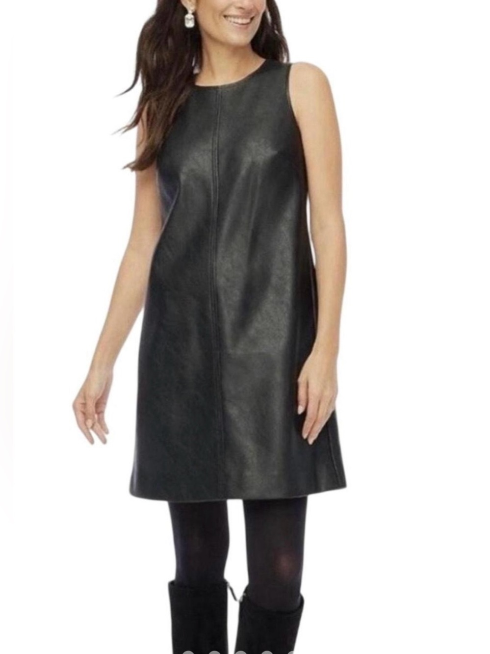 NWT J. Crew Faux Black Leather Shift Dress Size 0 Moto Streetwear